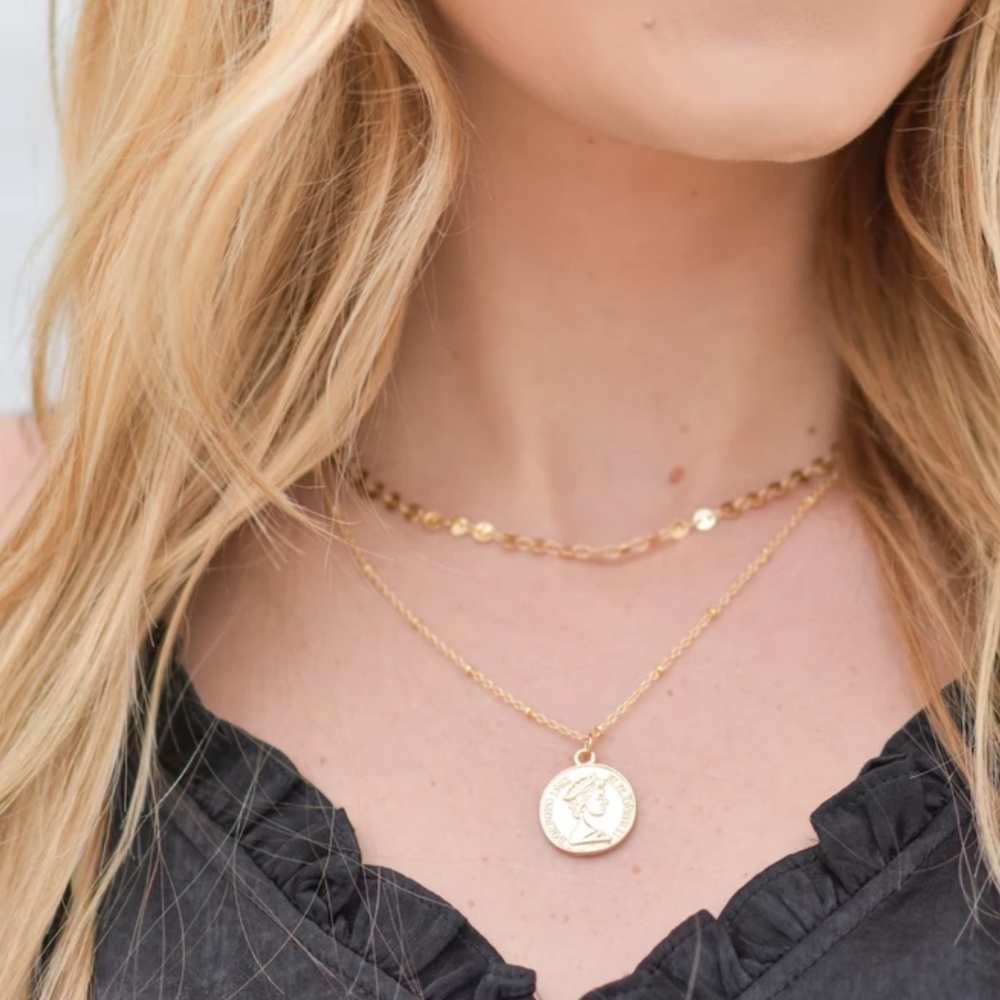 Layered Coin Necklace - Picture 2 of 3
